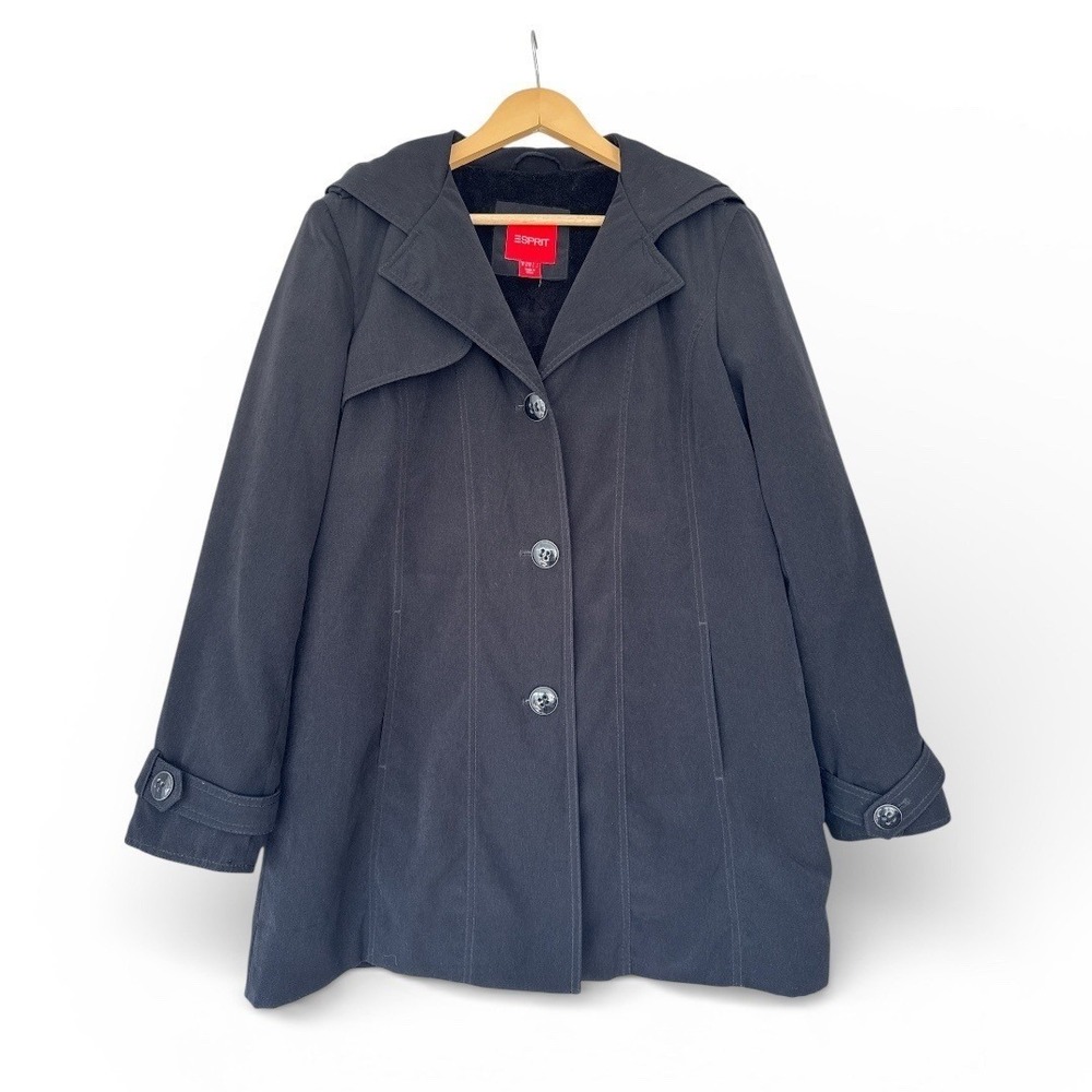 Esprit‎ Black Trench Coat M